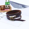 European & American Retro Embossed Cowhide Multi-Circle Men's Leather Bracelet