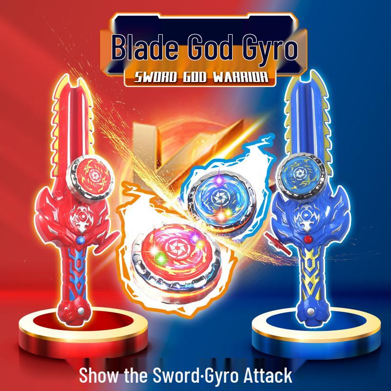 Night Market Luminous Spinning Top Sword - Traditional Battle Burst Toy for Boys