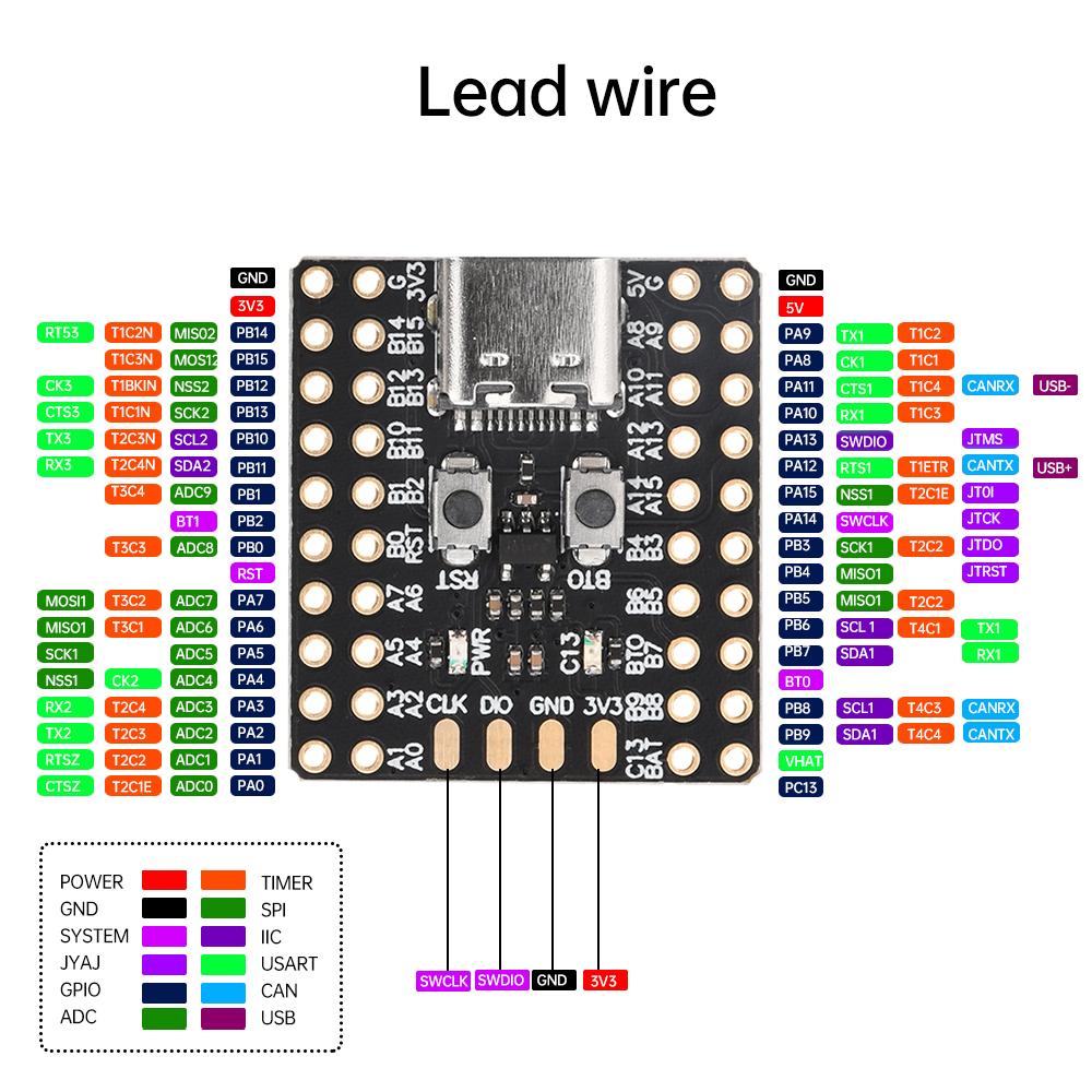 Mini STM32F103C6T6 STM32F103C8T6 CH340 Development Board Microcontroller Core Board ARM Architecture Minimum System Correx-M3