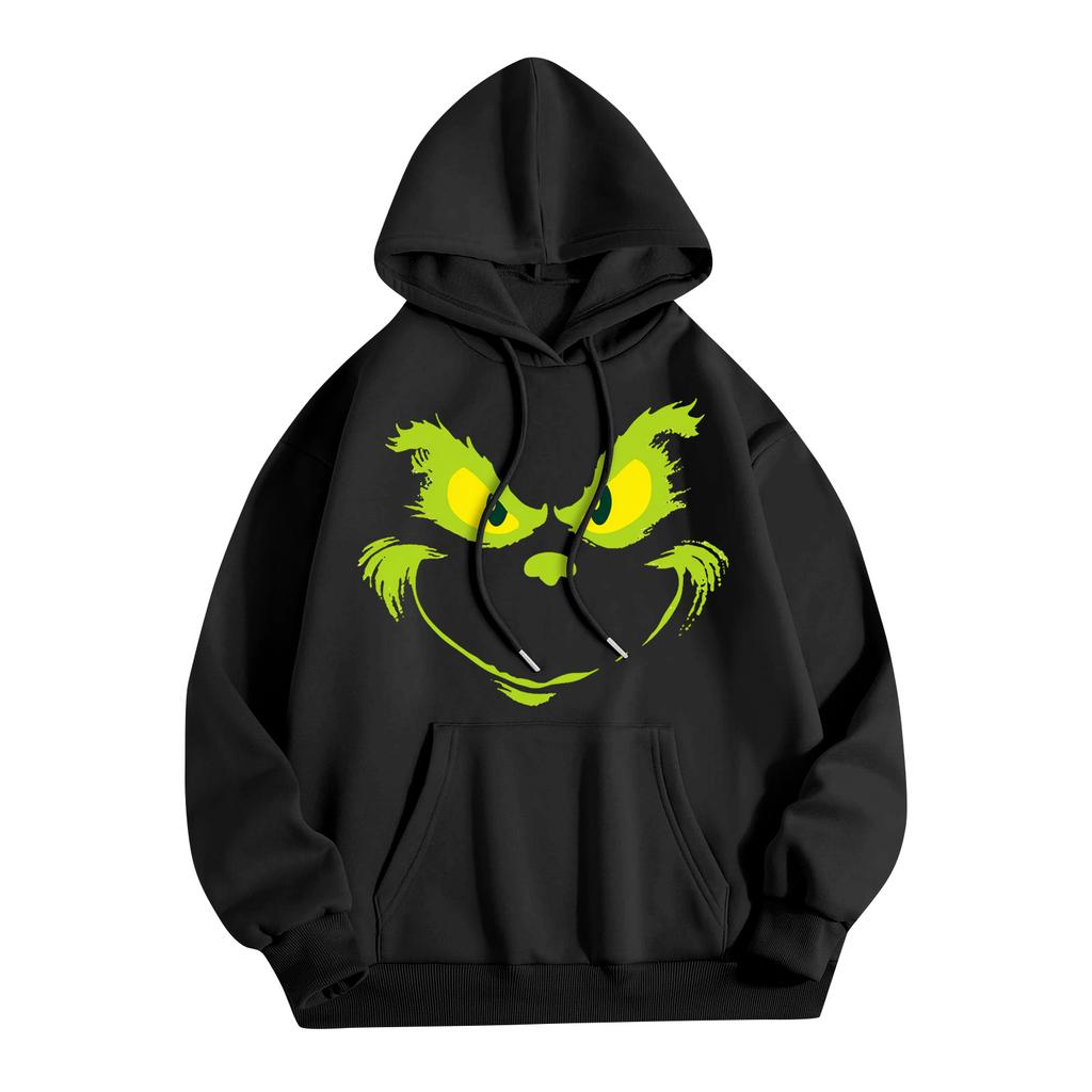 Women's Fashion Christmas Printed Casual Hooded Sweatshirt With Pockets