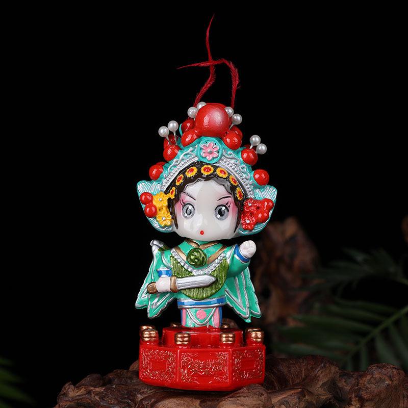 Peking Opera Masks Ornaments Creative 3D Characters Chinese Opera Character Doll Traditional Folk Craft Chinese Style Home Decor