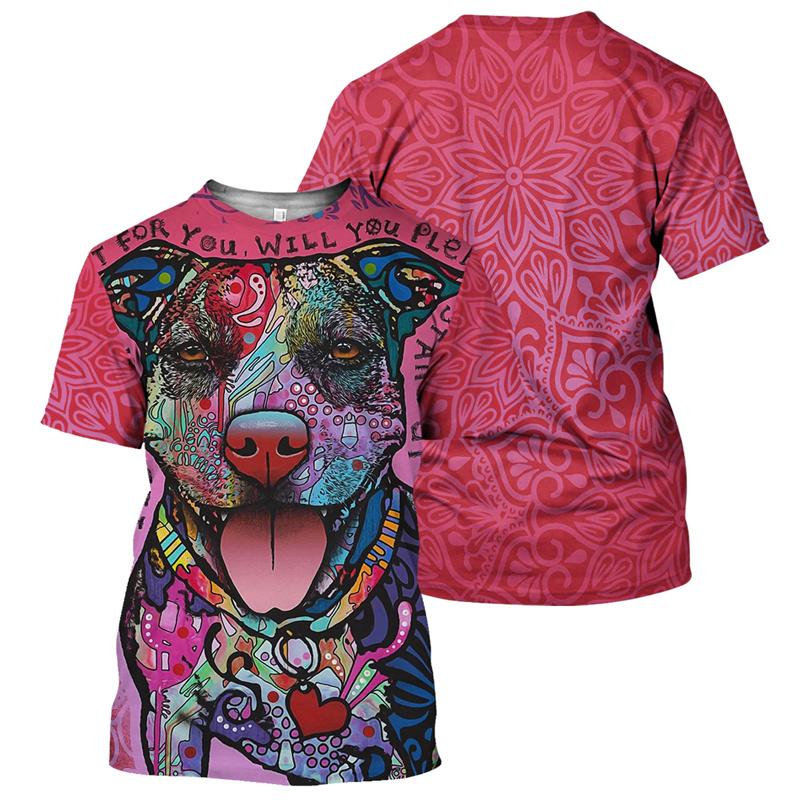 Corgi French Bulldog Pug 3D Print T-shirt Men Fashion Casual Short-sleeved Round Neck Tees Bullhead Terrier Summer T Shirts