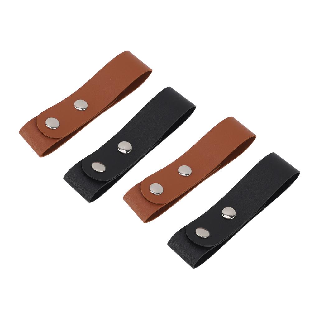 4 Stück Leder Peitschenholster Schwarz Braun Farbe Handgefertigt Peitschenhalter für Reitpeitschen Gerte