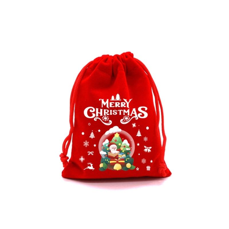 Set Of 12 Durable Plush Gift Bags For Christmas And Special Occasion Bags with Easy To Use Drawstring Closure