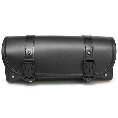BAOQI Outil Universel pour Moto et Accessoires Sac Étanche 3L Forme Ronde, Rangement, Cuir, Capacité, Ouverture Facile (Noir)