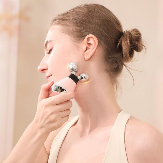 Microcurrent Facial Roller V-Shape Massager for Anti-Aging & Lymphatic Drainage Rechargeable Skin Tightening Device