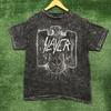 Slayer Eagle Statue Thrash Metal Band Mineral Wash Size Large Unisex T-Shirt