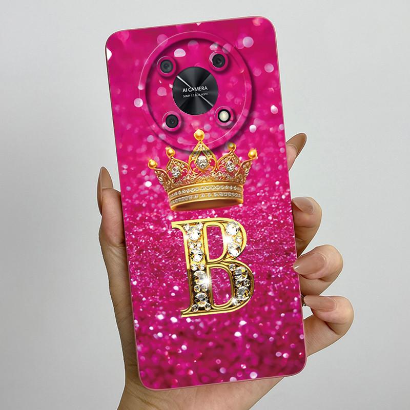 For Huawei Nova Y90 (CTR-LX2) / Nova Y91 (STG-LX1) Fashion Initial Letter Couple Phone Case Soft Silicone TPU Protective Casing