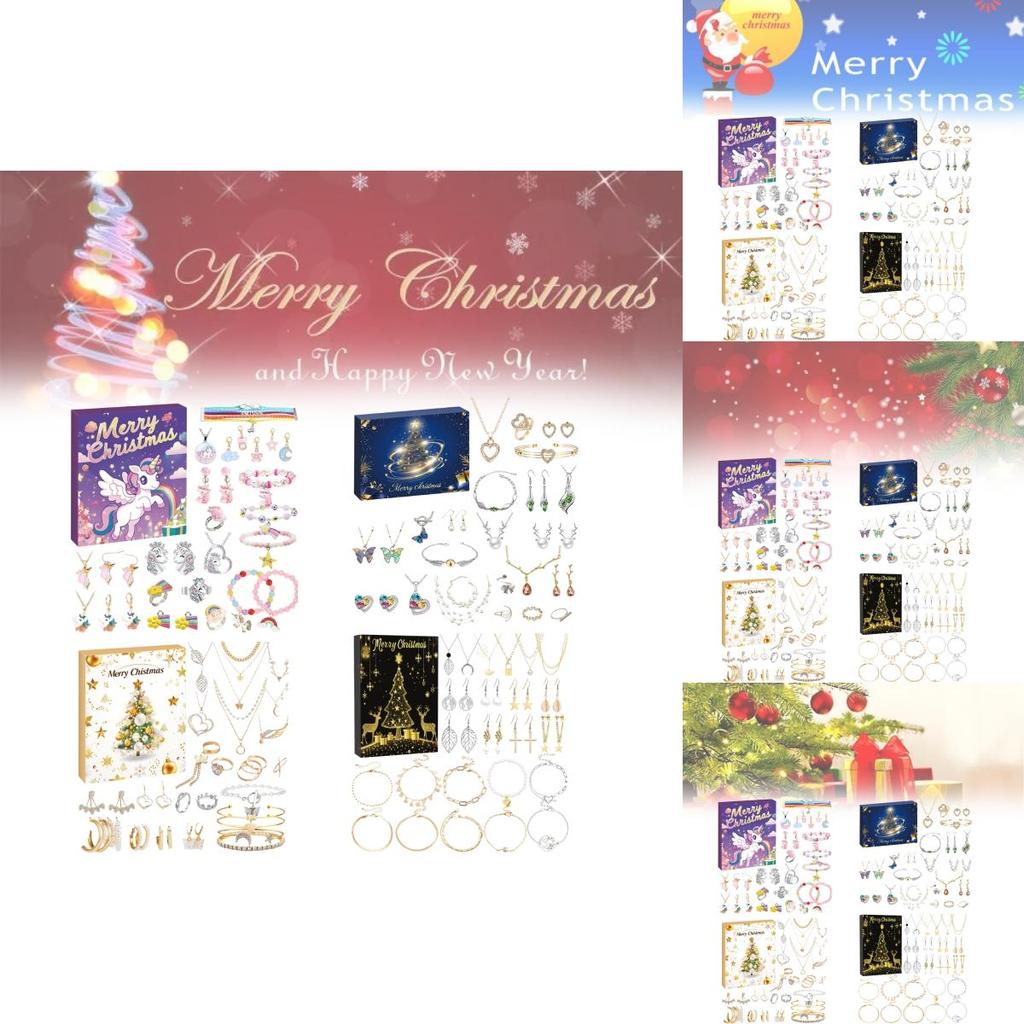 Festive Christmas Themed Earrings Gift Box With Heart And Geometric Designs For Women