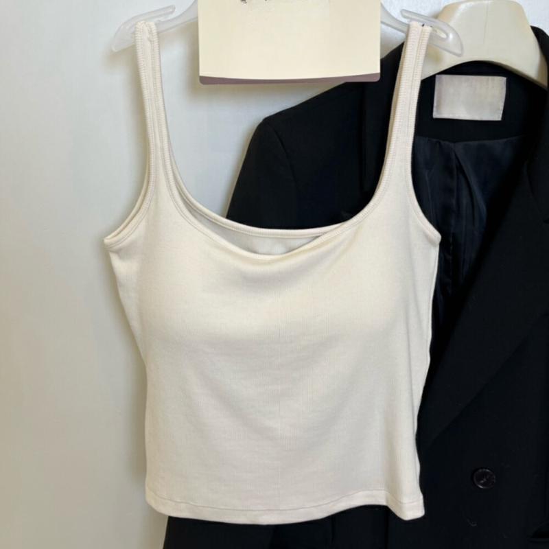 Shaved Style Slimming Square Tie Chest Pad Female Slim Fit Versatile and Elastic Inner Layer Top with Camisole Base