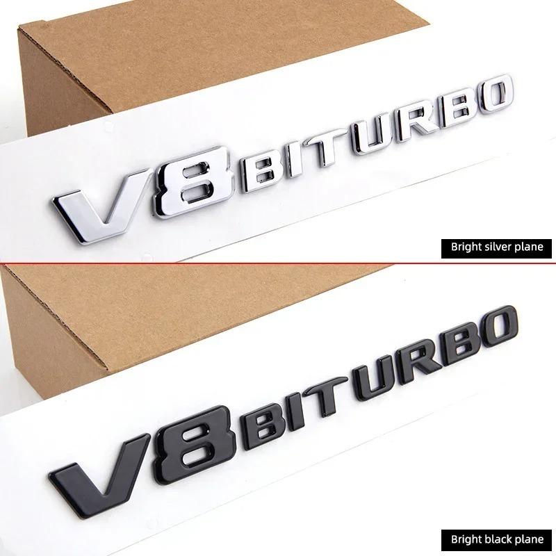 3D ABS Buchstaben Autoaufkleber Kotflügel Seite V8 BITURBO Emblem Plakette Für Mercedes C63 G63 GLE63 S63 W222 W223 W205 W204 Zubehör