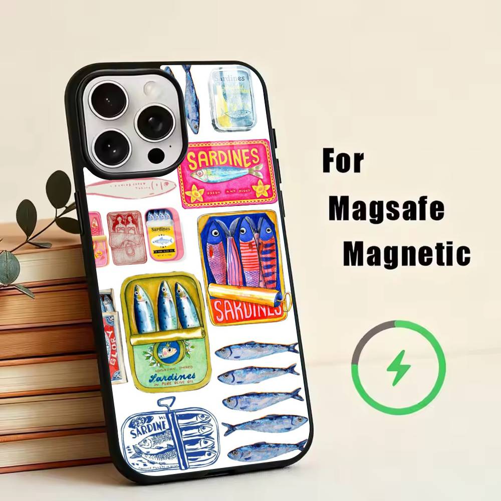 

Чехол для телефона S-Sardine для iPhone 17, 16, 15, 14, 13, 12, 11 Plus, Pro, магнитный, для беспроводной зарядки Magsafe iPhone12PRO