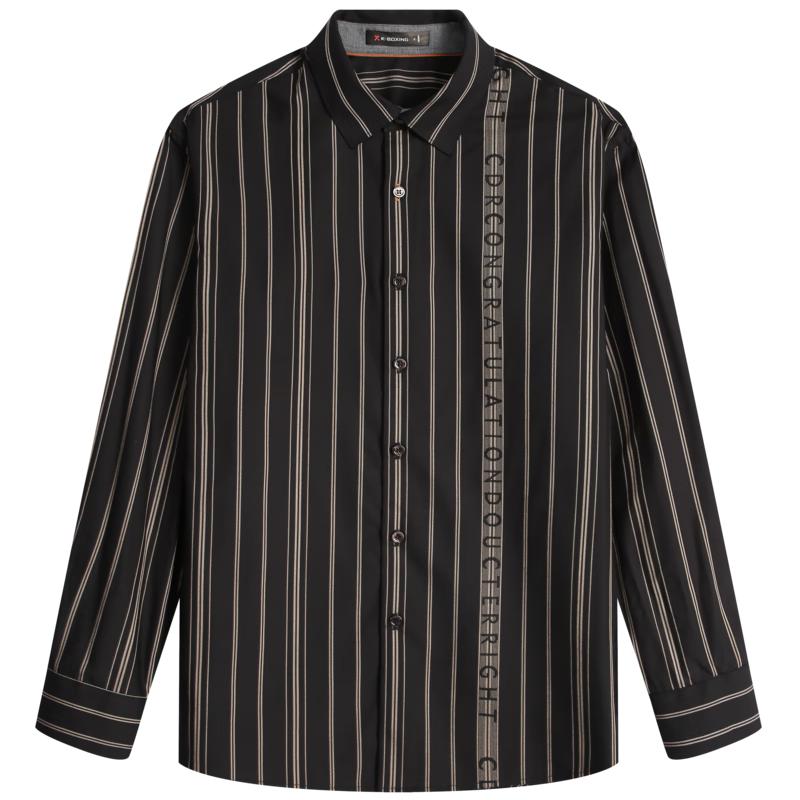 Мужская классическая полосатая рубашка K-Boxing в стиле business casual с длинным рукавом 185/2XL