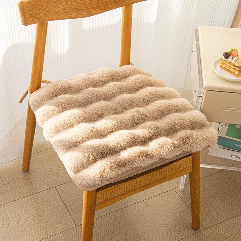 Light Luxury Rabbit Plush Seat Cushion Chair Pad Classroom Office Winter Student Sedentary Comfortable Warm Cozy Essential Aid