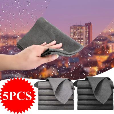 5 panni magici per la pulizia del vetro, senza striature, spessi, panni magici per la pulizia, salviette riutilizzabili in microfibra per finestre, asciugamani in vetro, cucina
