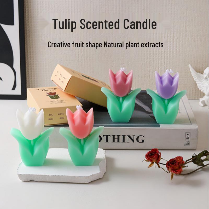 Tulip Scented Candle Ornament - Holiday & Special Occasions Gift for Mother's Day & Teacher's Day.