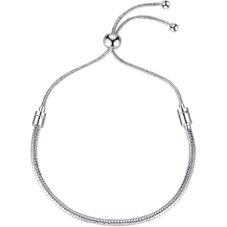 

Chain Bracelets for Jewelry Making Kit for Womens Charm Bracelet Snake Chain Bracelet Sterling Silver Braclets for Women Girls Adjustable Slider