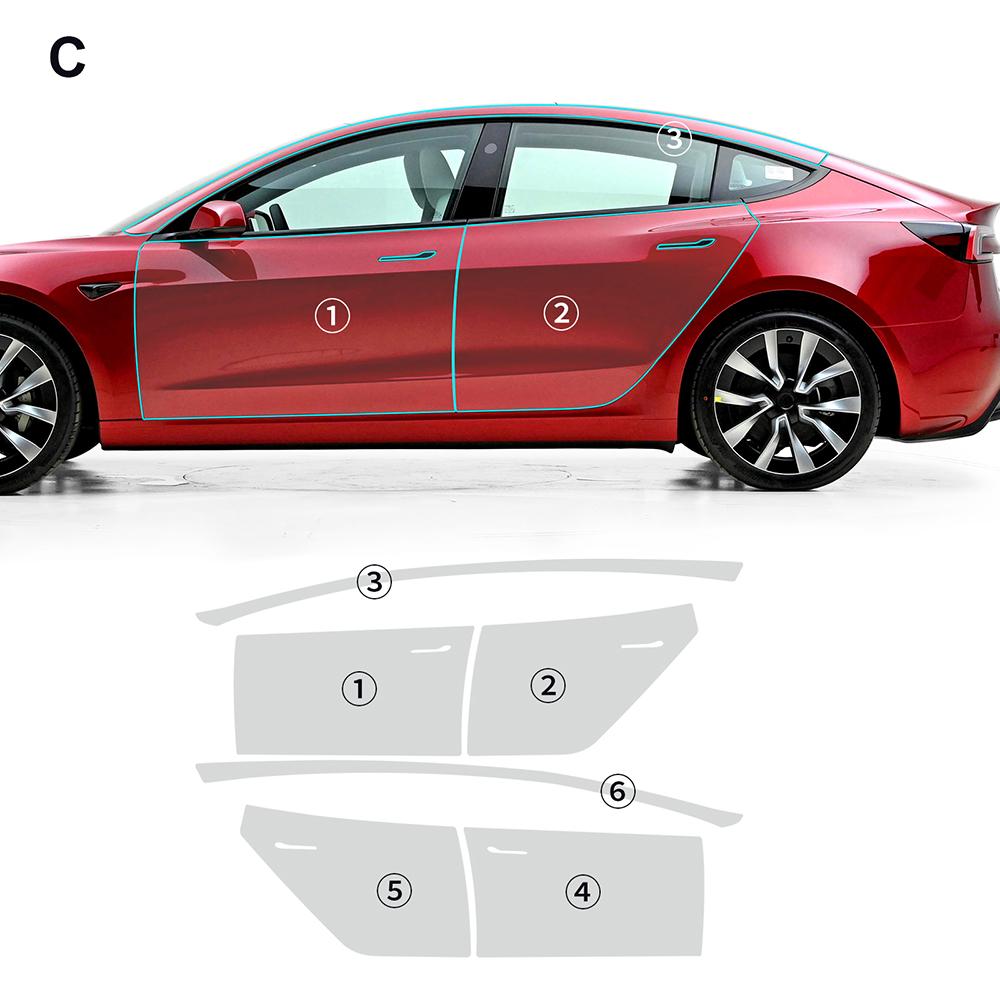 Tpu Invisible Car Paint Protection Film Clear Bra Ppf Decal Kit for Tesla Model 3 Highland 2025-Up Anti-Scratch Car Accessories