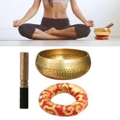 Tibet El Dövmesi Şarkı Söyleyen Kase Seti Bakır Meditasyon Meraklıları için Müzik Aleti