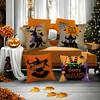 Scary Halloween Bat Pumpkin Pillow Case Holiday Horror Atmosphere Short Plush Double-sided Printing Home Cushion Cover