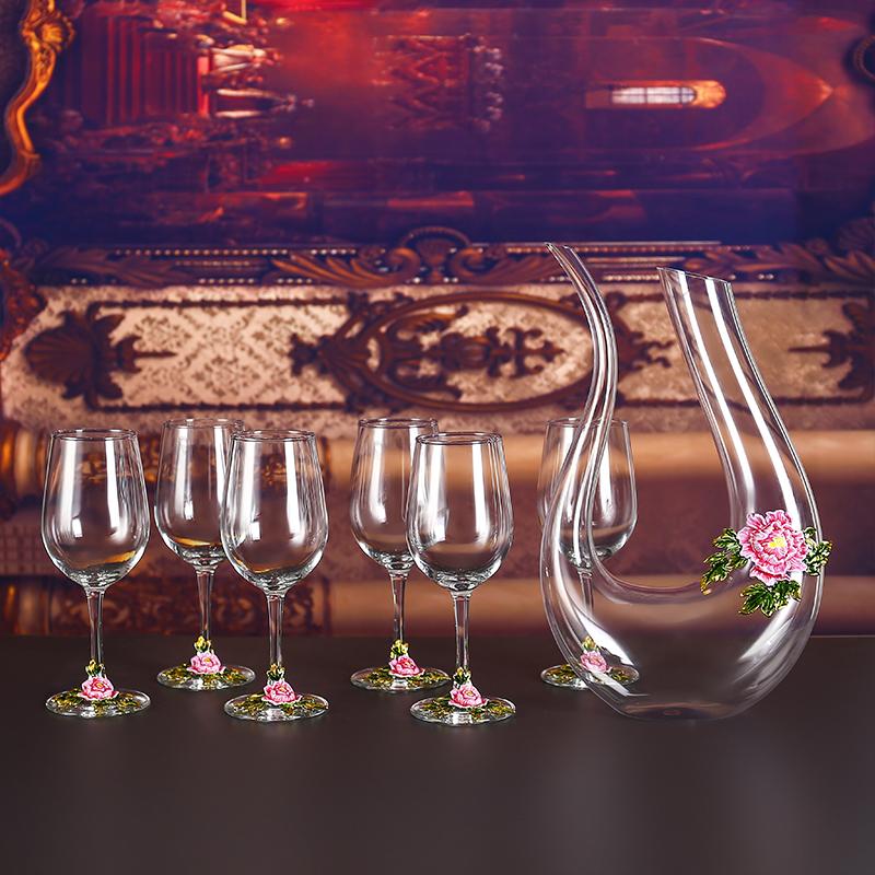 Goblet Red Wine Glass Set Crystal Glass Goblet Wine Decanter Flagon Wine Dispenser Barware Bar Sets Wine Set Exquisite Gifts