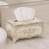 European Style Napkin Holder Rose Pattern Tissue Dispenser Paper Storage Box  Hotel KTV Decoration