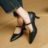 Fashion 2025 NEW Spring Women Pumps Pointed Toe Genuine Leather Shoes for Women Shallow Buckle Strap Mary Janes Modern High Heels Ladies