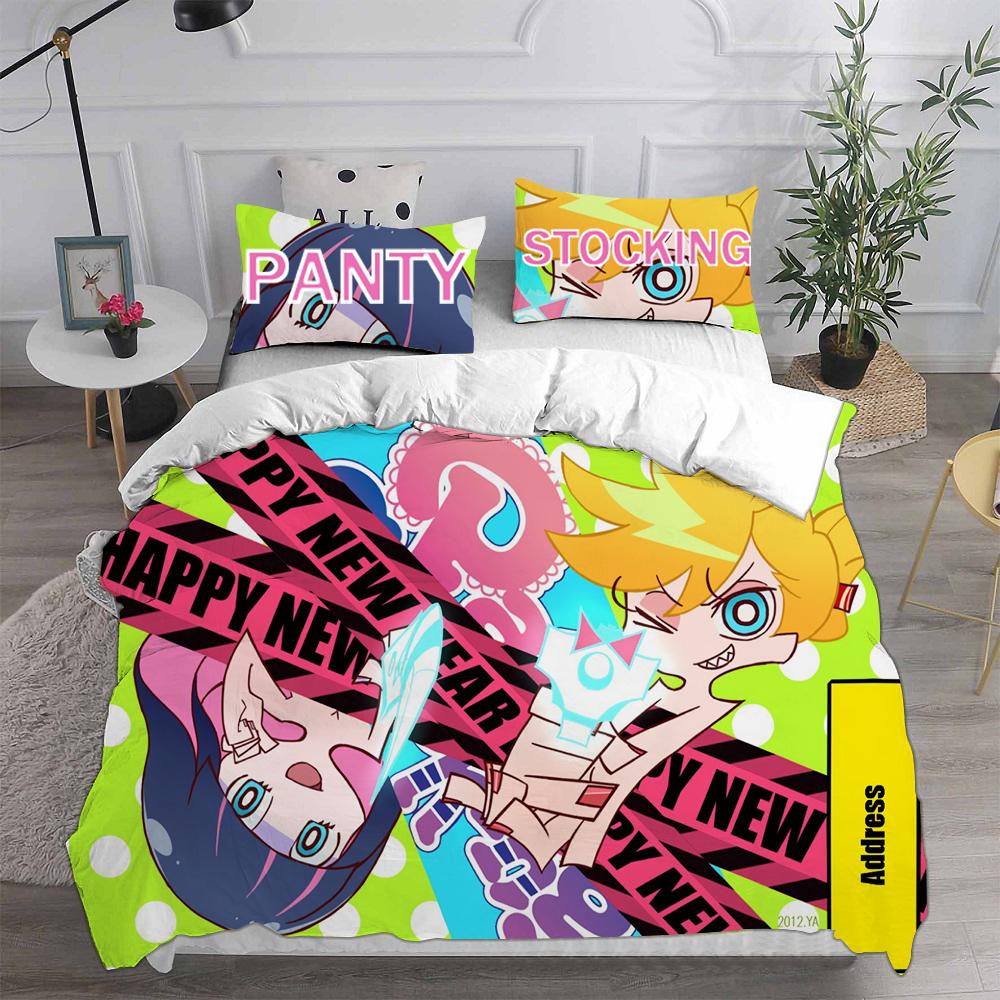 Аниме Постельный набор Panty & Stocking with Garterbelt - Одеяло Пододеяльник и Наволочка - Набор из 2-3 предметов для детей и взрослых