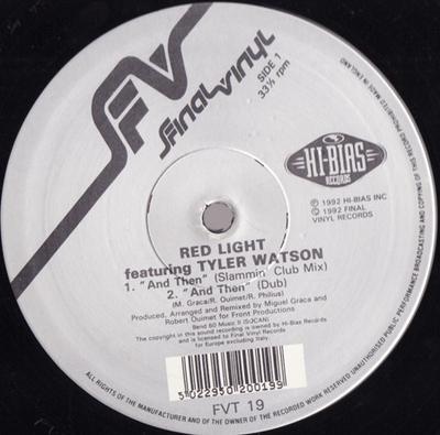 12inch Record RED LIGHT, TYLER WATSON - And Then FVT19 Final Vinyl 1992 UK Dance & Electronica Used