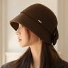New Women's Autumn and Winter Solid Color Woolen Bucket Hat Top Hat Basin Hat Perfect for Cold Weather, Winter Headwear