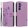 For Samsung Galaxy M35 5G PU Leather Cases Flower Pattern Wallet Stand Phone Cover with Strap