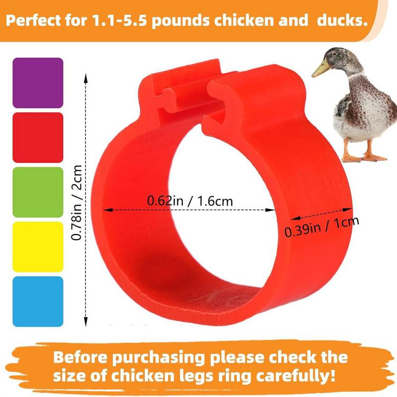 1.6cm 01~50 Chicken Foot Ring Turkeys Quail Foot Ring Easy Install & Remove Manually Poultry Carry Foot Ring 50/100 Pcs