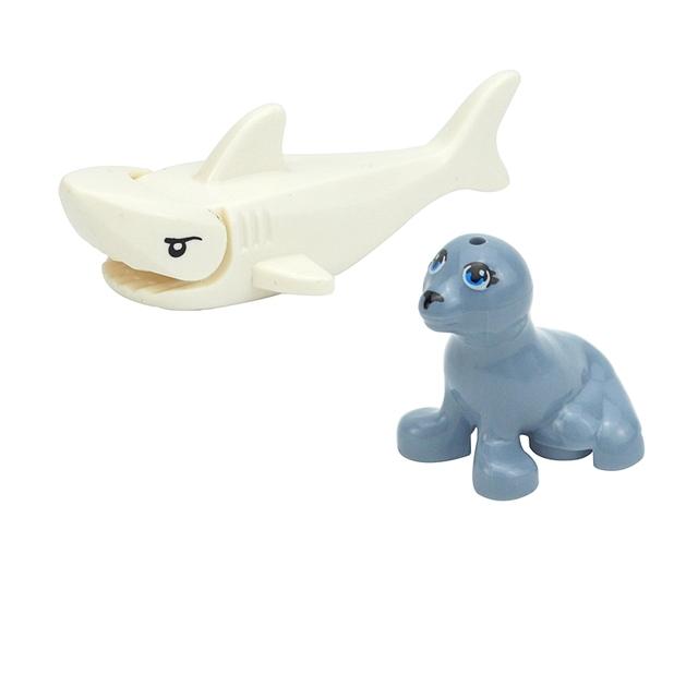 MOC City Animal Building Block Figures Goat Sheep Eagle Owl Panda Parrot Seagull Penguin Zoo Fram Accessories Bricks Toy Gift