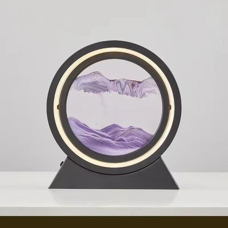 Sandscape Kinetic Sand Art Picture Quicksand Table Lamp Dynamic Liquid Hourglass Moving Sand Painting Flowing Sand Home Decor