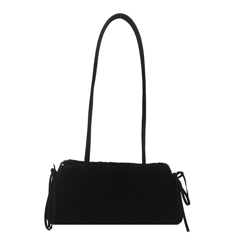 Autumn and winter new lamb wool mini mobile phone bag, high-end simple shoulder bag, fashionable shoulder plush messenger bag