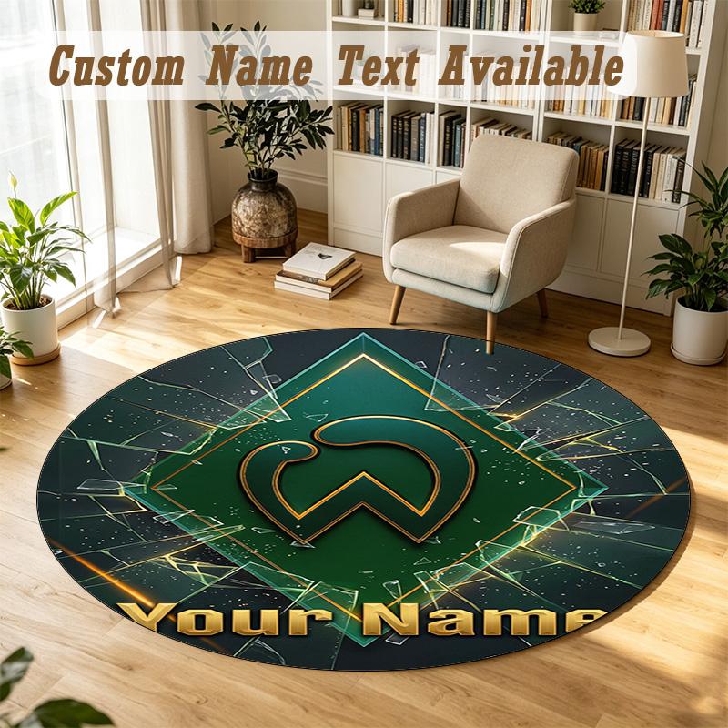 Round Rug Custom NameWerder Bremen FC Pattern Non Slip Carpet Home Floor Decor