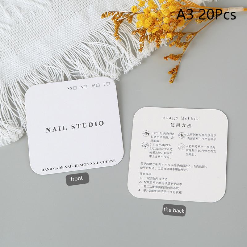 20Pcs Nail Display Cardboard Simple Style Fake Nails Card For Press On Nails Photograph Props Nail Salon
