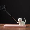 Ceramic Cat Incense Holder - Cute Aroma Burner for Home and Office