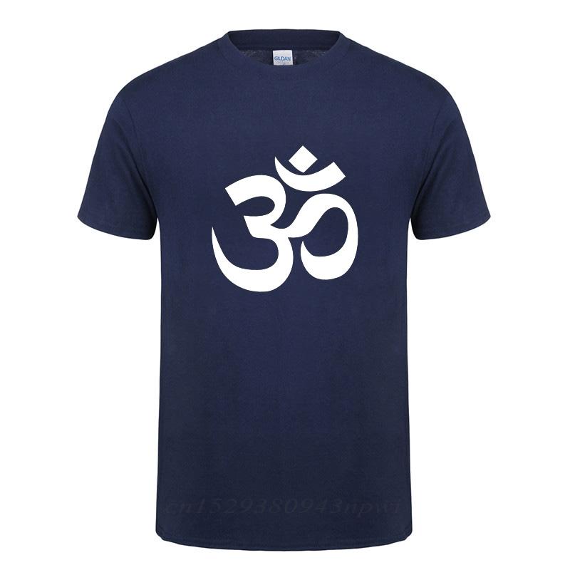 OM AUM SYMBOL  Relaxation TShirt For Male Men Funny Cotton Short Sleeve Streetwear JN BUDDHISM OM MANI PADME HUM T Shirt
