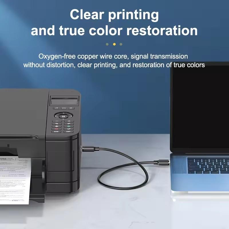 Cabo USB Tipo C para USB Tipo B 2.0 para Novo MacBook Pro HP Canon Brother Epson Dell Samsung Impressora Tipo C Cabos de Impressora Scanner