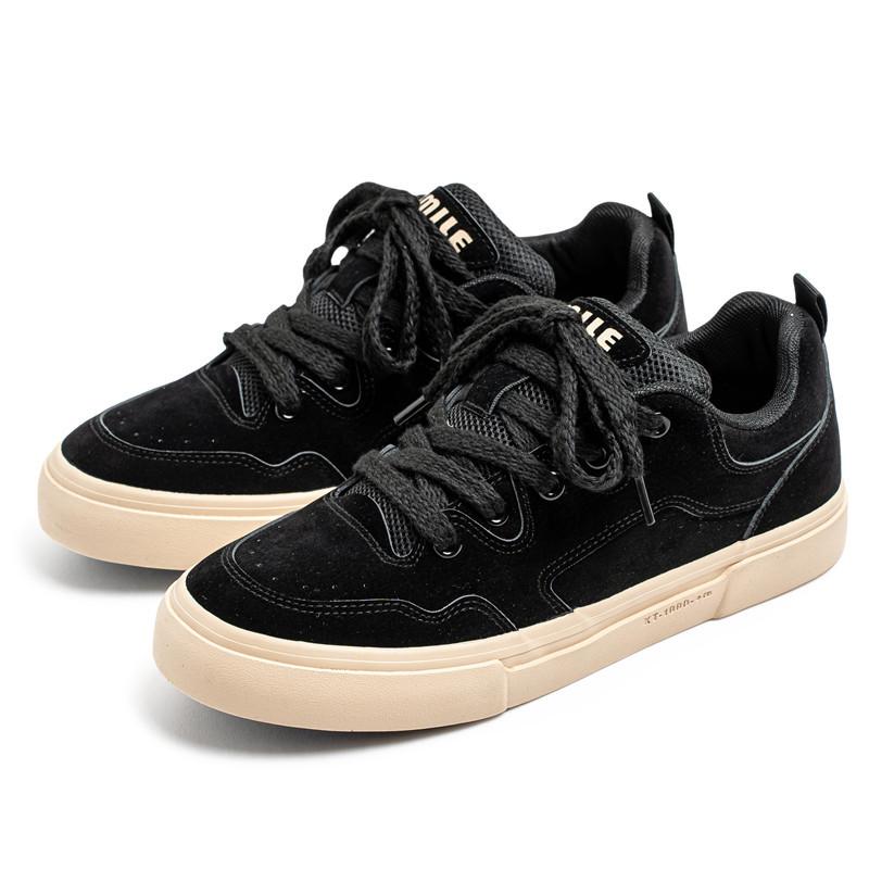 

Бордовые мужские кеды с низким верхом в гонконгском стиле, повседневные, молодежный тренд, корейская версия, на шнуровке, универсальные, на плоской подошве, модные, нишевые, для колледжа, обувь для скейтбординга 39 чёрный