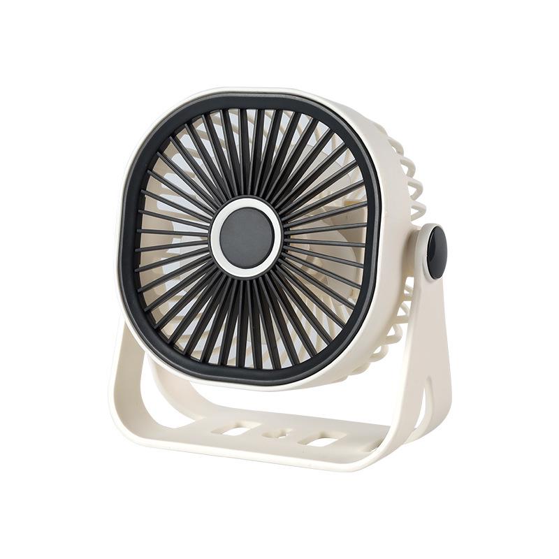 Compact USB Rechargeable Desktop Fan with Strong Wind and Wall-Mount Option for Dorms and Offices