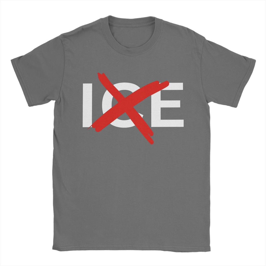 Unisexs Anti ICE Abolish Ice Logo T Shirts  100 Cotton Clothes Funny Short Sleeve Crewneck Tee Shirt Gift TShirt