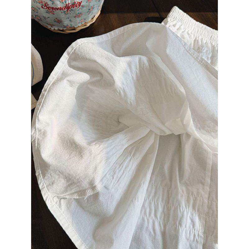 Girls' Korean-Style Retro Cotton Skirt 2025 Spring and Summer Fashionable Skirt Kidsren's Casual Versatile Princess