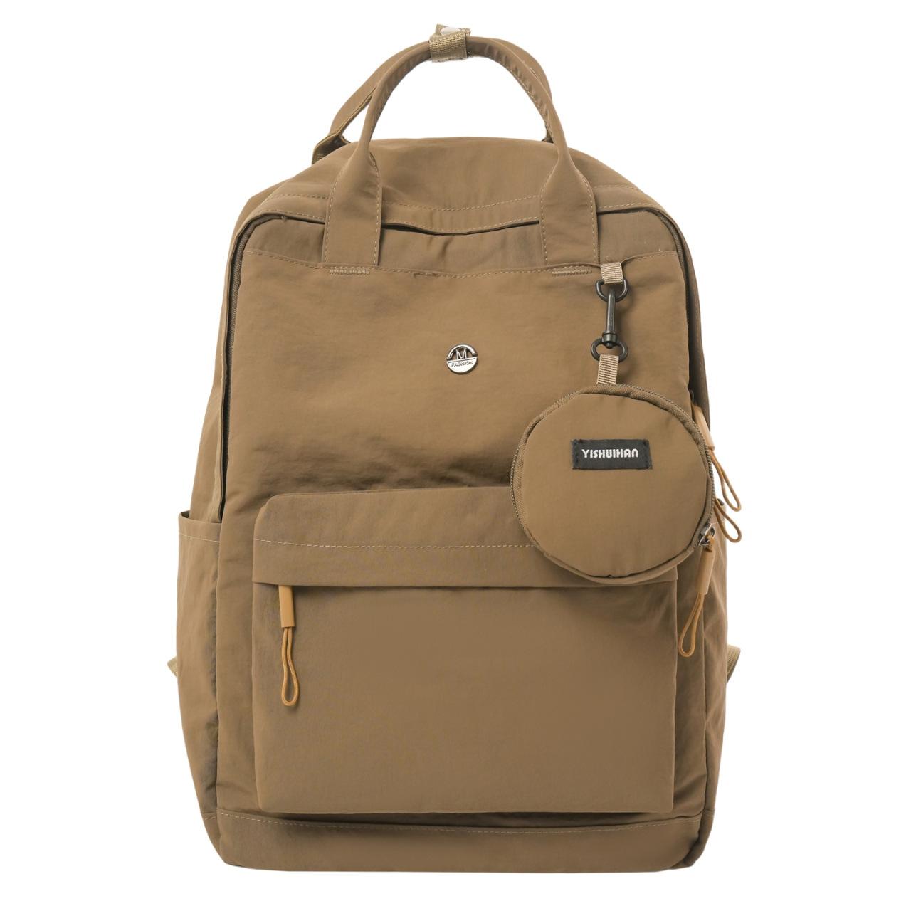 

Solid color Oxford cloth portable women s bag fashionable and lightweight versatile commuter backpack multi-functional backpack women коричневый