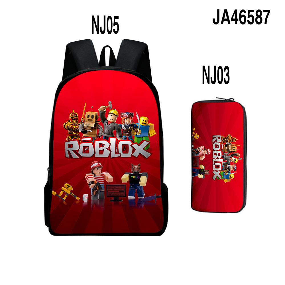 Roblox Two-Piece Set, Elementary And Middle School School Bag, Children'S Backpack, Cartoon Animation Backpack.