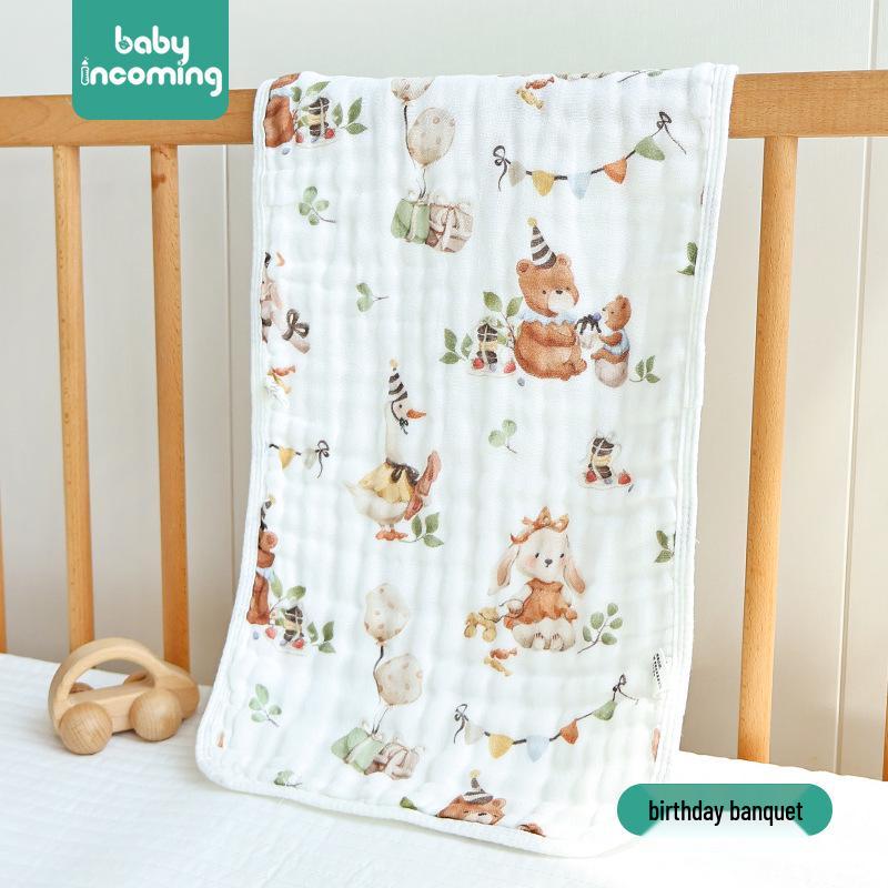 A-Grade Pure Cotton Baby Towel: Newborn Bath Towel & Bib, 6-Layer Bubble Gauze