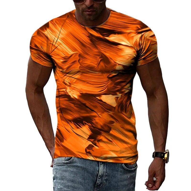 New 3D Graffiti Hip Hop Harajuku Ptinted Men T-shirts Summer Fashion Casual Street Style Tee Trend Personality Short Sleeve Tops