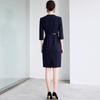 AD Navy Blue Women's Blazer Dress - 2025 Spring Style, High-End Professional Workwear, Goddess-Like Elegance