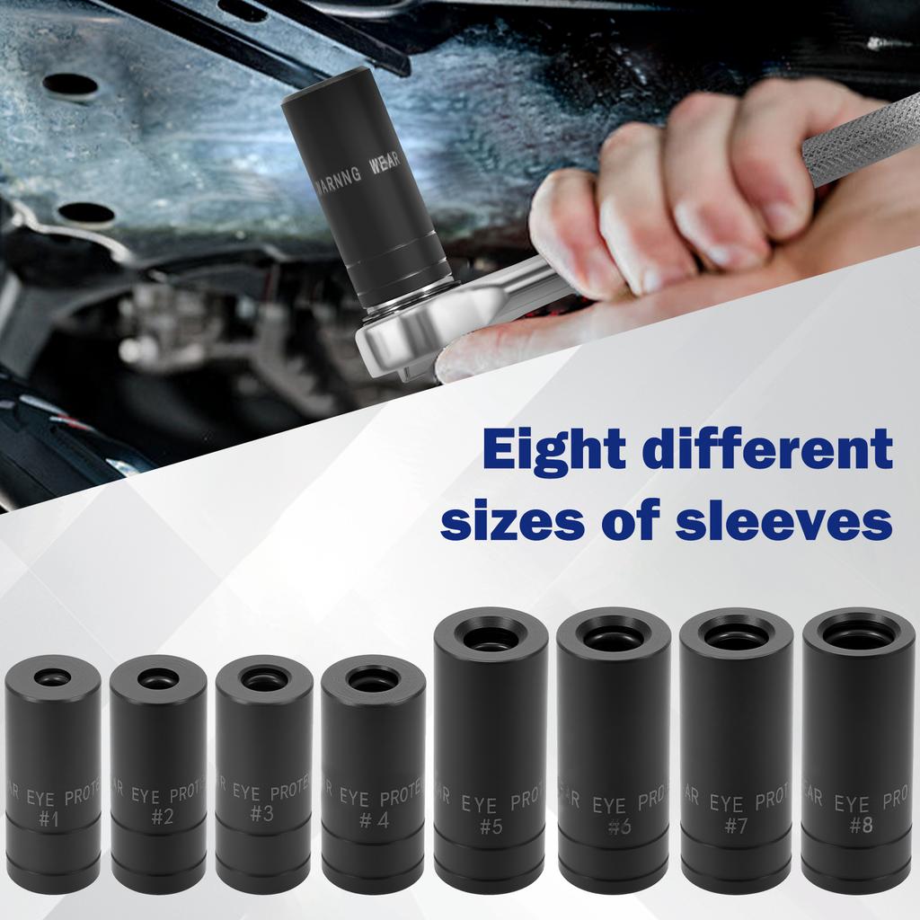8Pcs Magnetic Tap Socket Wrench Set 1/4 '' Hex Shank Machine Screw Metric Plug Threading Tool Auto Maintenance Tool for Tight Sp